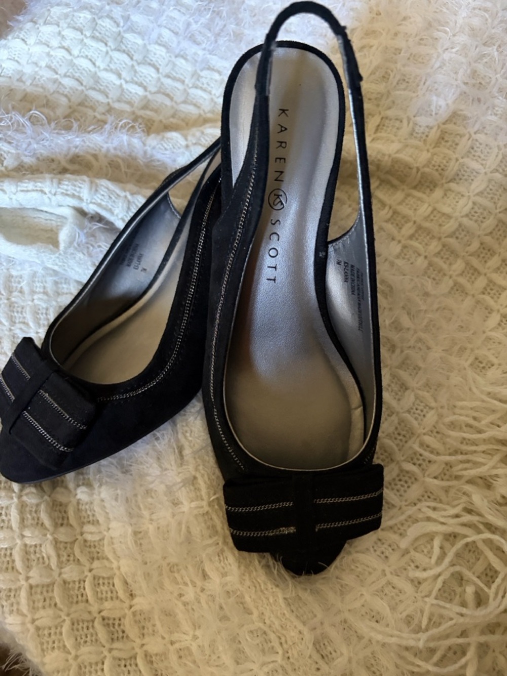 Karen Scott Black Bow Slingback Flat
